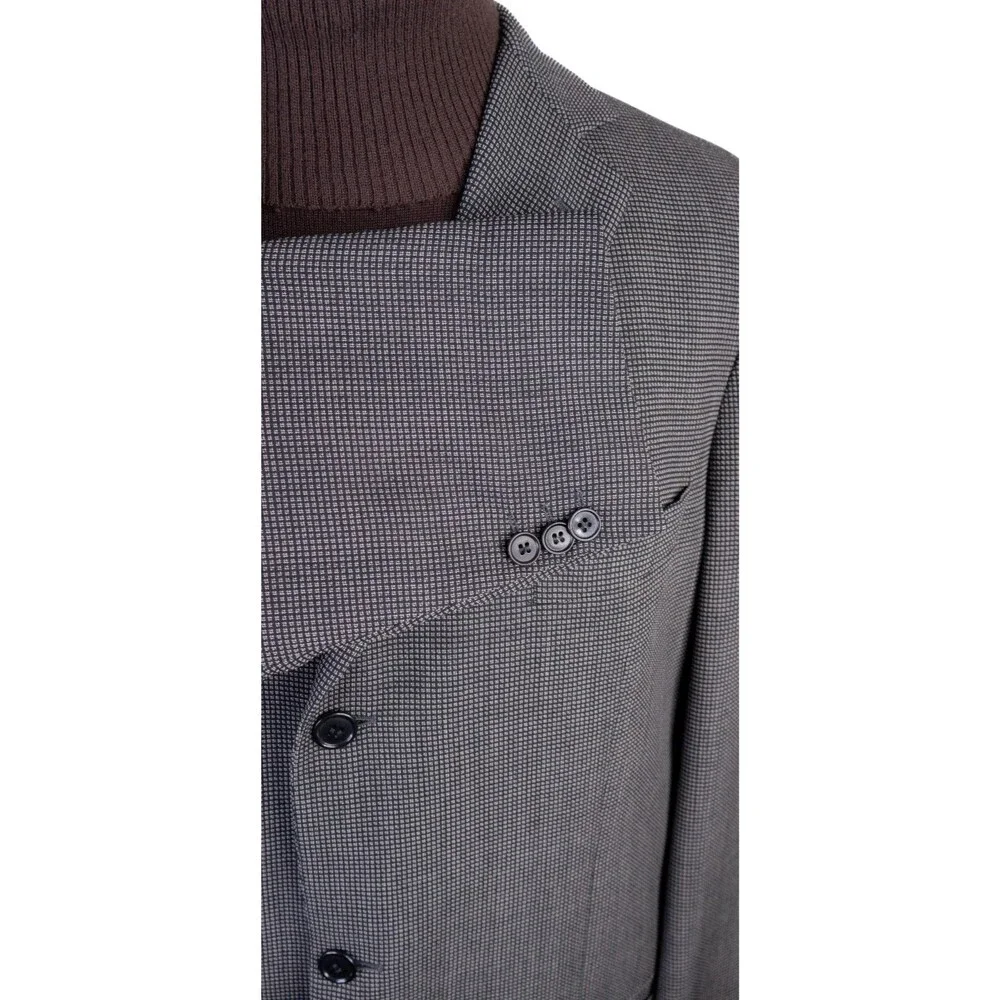 BOSS Hugo Boss Men 3 Button Blazer 44L Wool Gray Coat Jacket Blazer